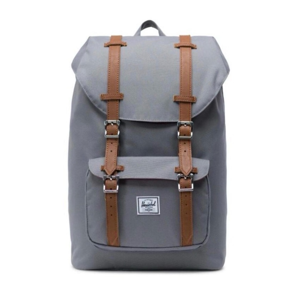 Herschel Supply Company Grey Canvas Backpack with Brown Straps